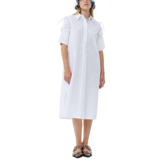 GANNI Dresses & Skirts - NEW GANNI cotton poplin oversized shirt dress in bright white